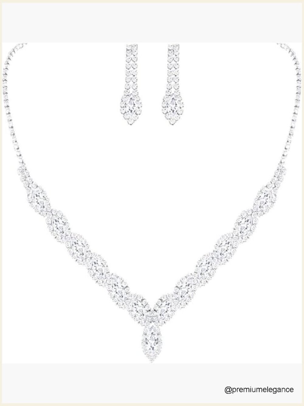 Sparkling Crystal Rhinestone Bridal Jewelry Set Necklace Earrings Bracelet